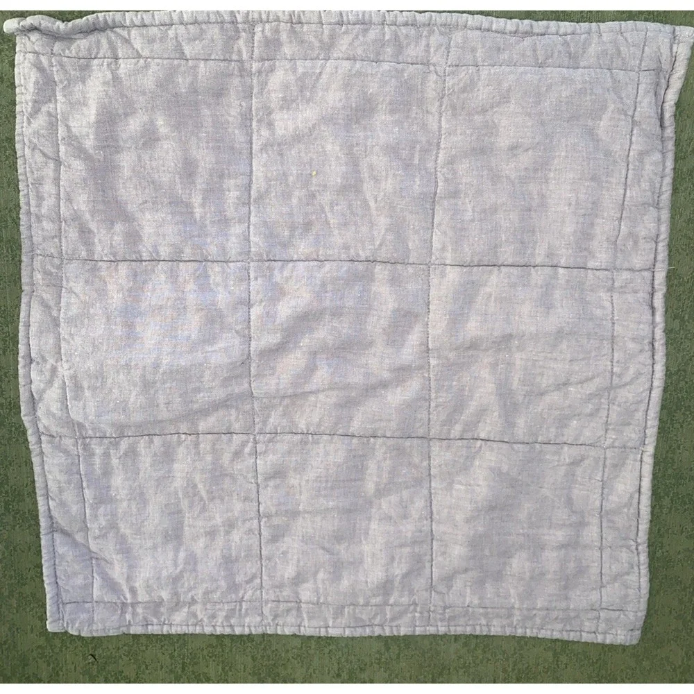 restoration hardware pillowcase euro square gray 25x25 quilted linen ONE CASE